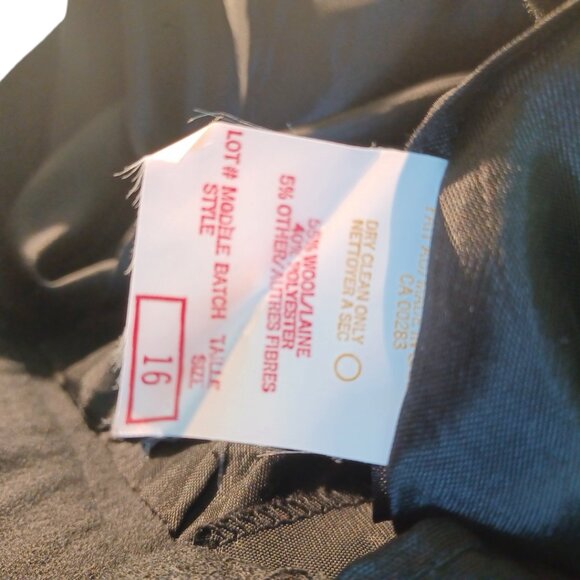 Black Wool Blend Pants size 16 - lined 4602 - Picture 6 of 7